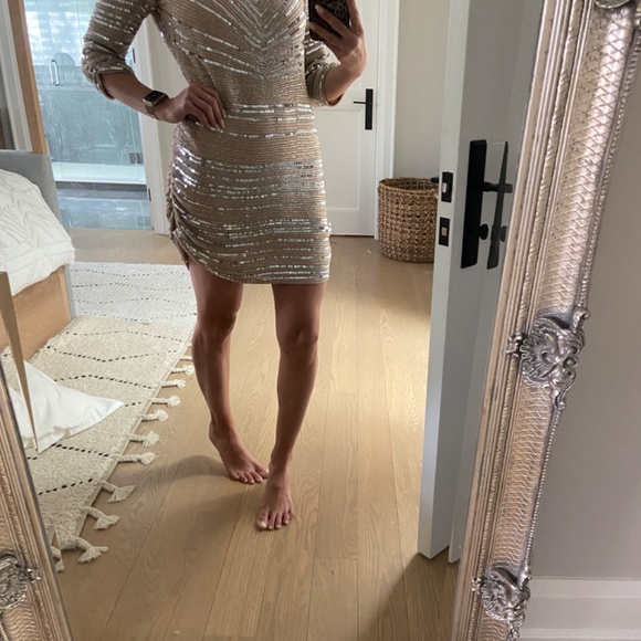 Parker Black Sequin Dress size 4/small - Picture 2 of 3